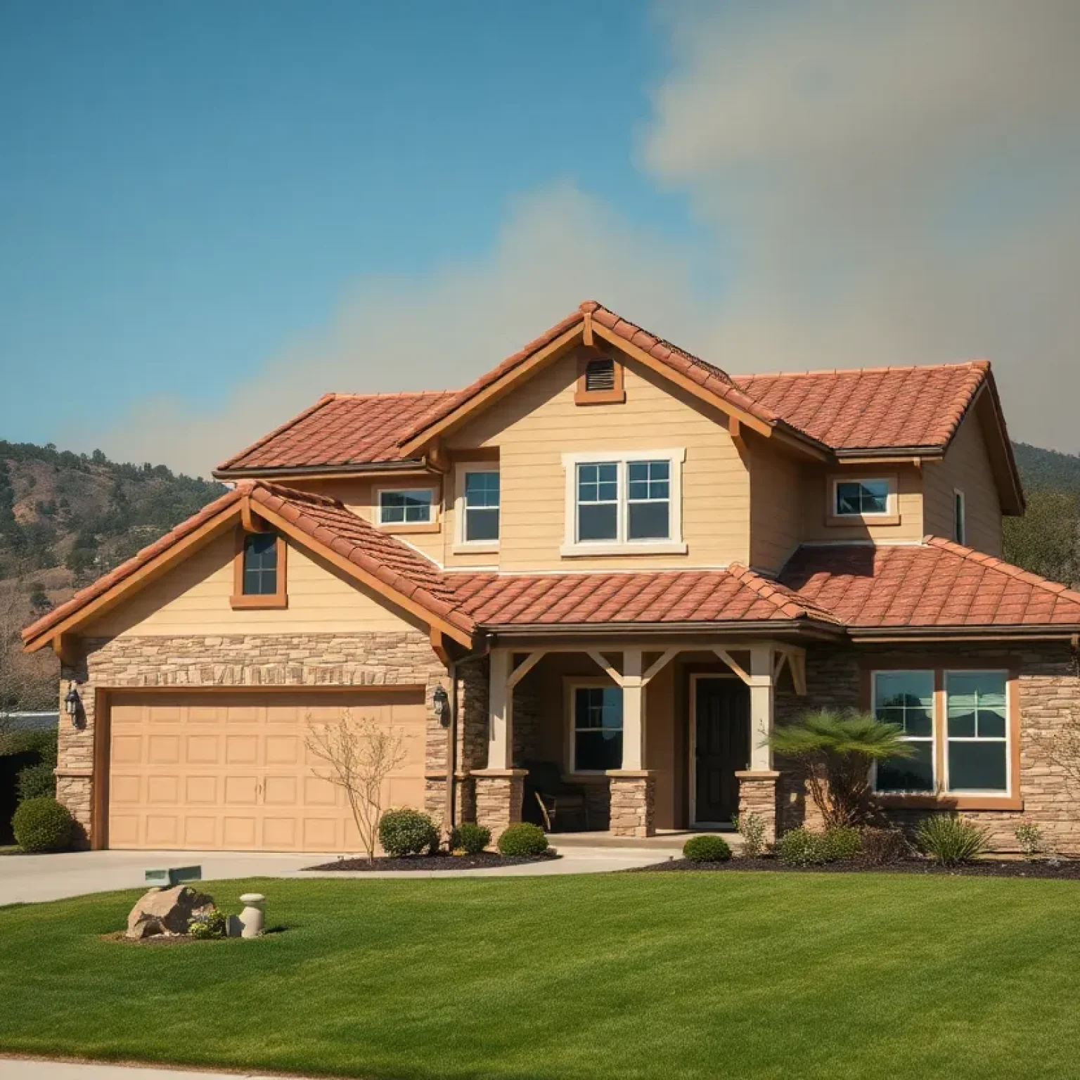 House built with fire-resistant materials in California wildfire area