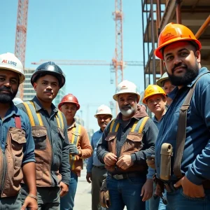 Diverse California construction workers showcasing importance of immigrant labor