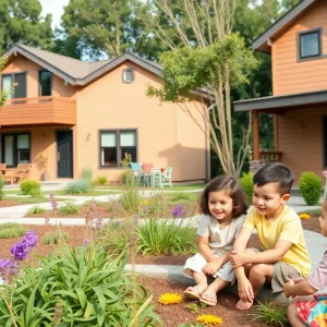 Construction site of a foster care village in California