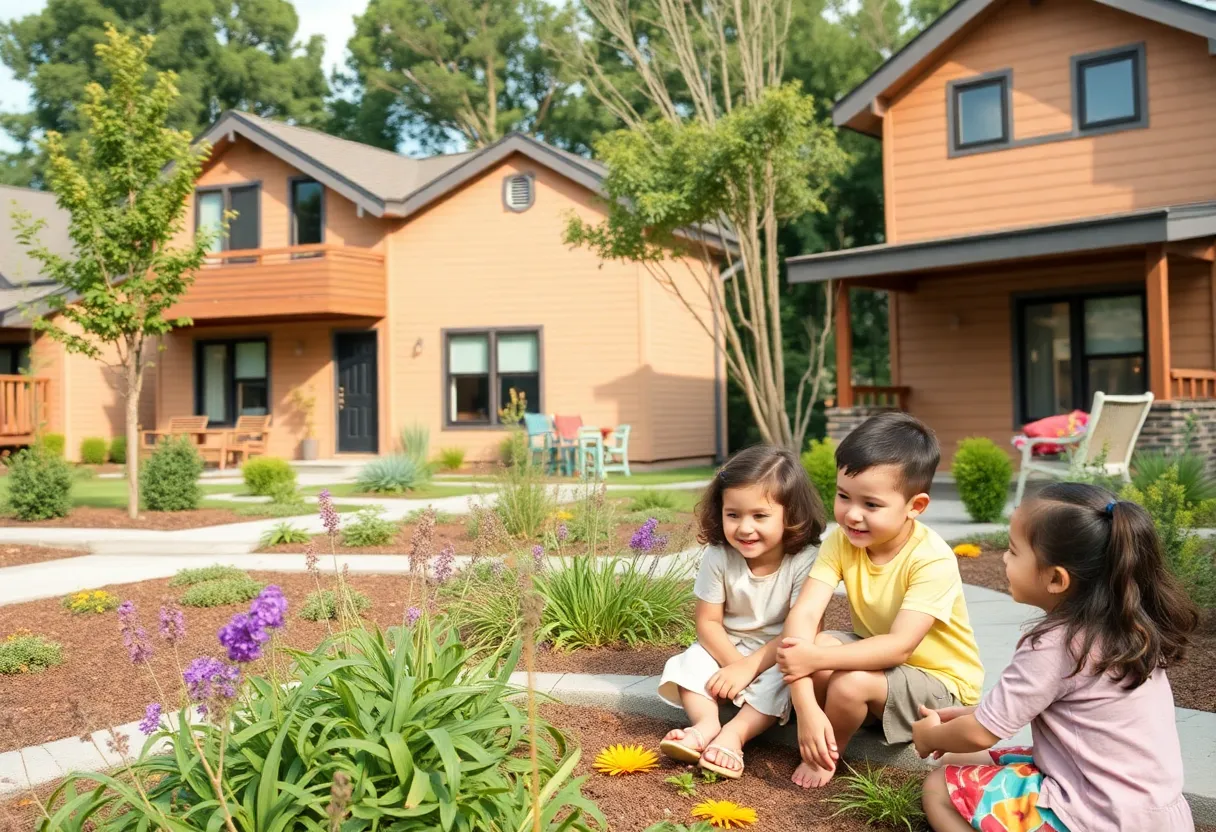 Construction site of a foster care village in California