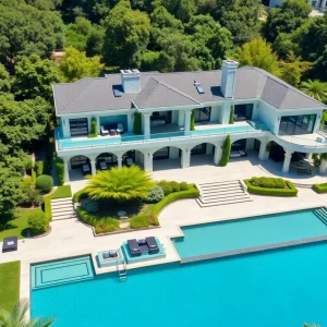 A luxurious Beverly Hills megamansion under construction