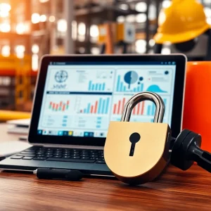 Image depicting project management tools in a construction setting.