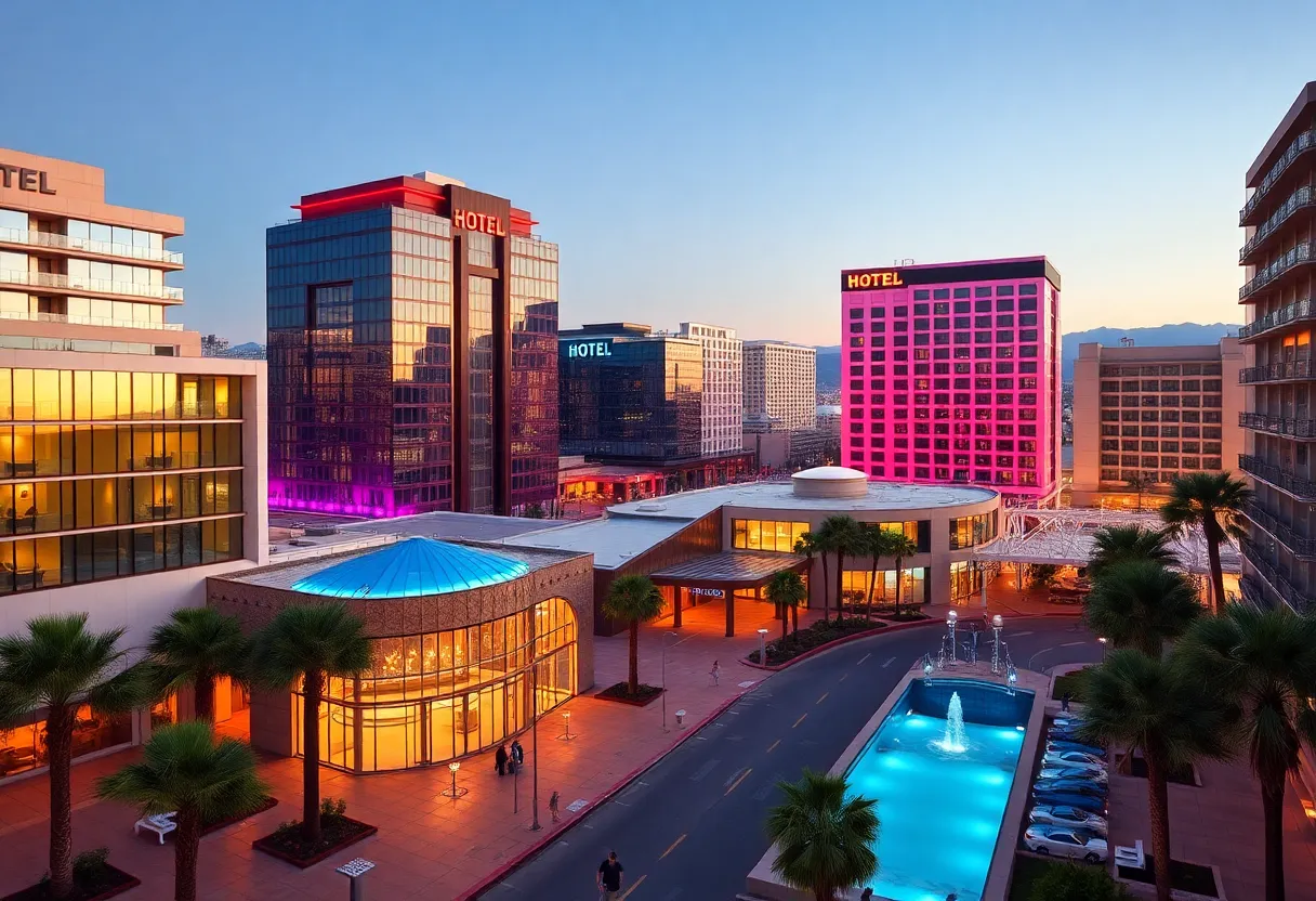 A panoramic view of newly opened hotels in California.