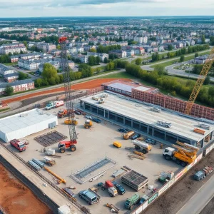 Aerial view of NCC AB construction site