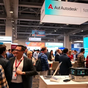 Attendees engaged at Autodesk University conference