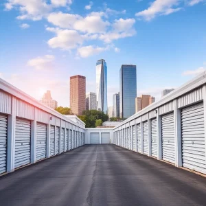 A modern self-storage facility with climate-controlled units