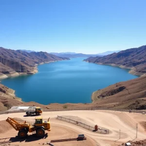 Construction site of the Sites Reservoir in California.