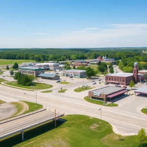 Brown County showcasing infrastructure projects and community buildings