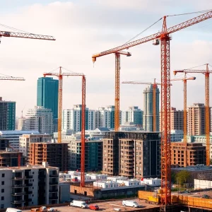 Construction site illustrating slow growth in North America