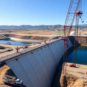 Construction site of the Syphon Reservoir Improvement Project.