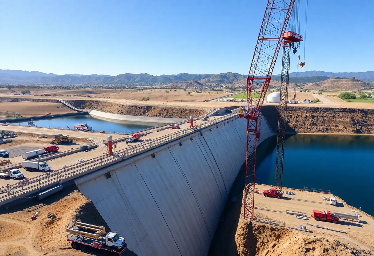 Construction site of the Syphon Reservoir Improvement Project.