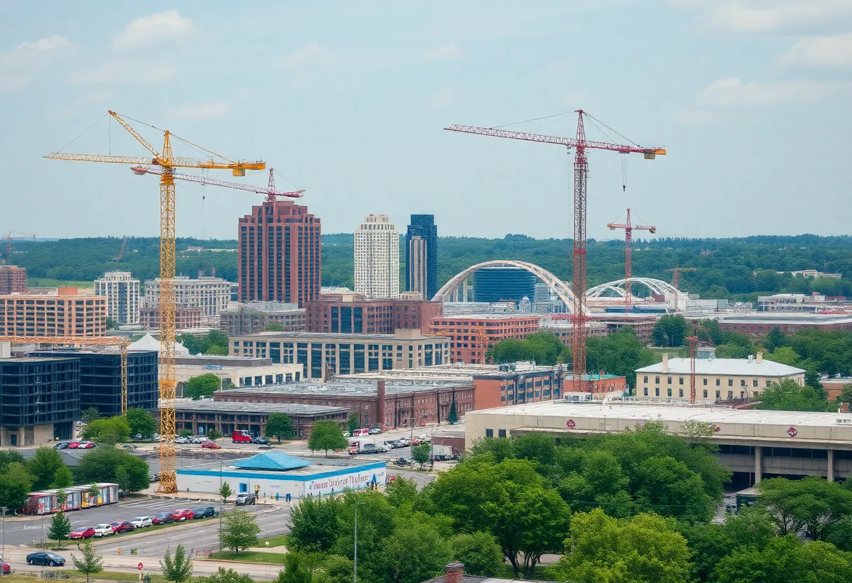 Construction site for brownfield redevelopment in Michigan
